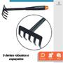 Imagem de Ancinho De Mão 5 Dentes Jardim Jardinagem Ferramenta Ideal Para Afofar O Solo E Retirar Folhas