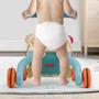 Imagem de Andador de Bebê Didático Empurrar Infantil 2 em 1 Vira Mesinha Interativo Atividades Brinquedo com Luz e Som Azul - Multmaxx