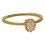 Imagem de Anel com Zirconia Oval Estilo Coroa Folheado em Ouro 18K