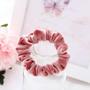 Imagem de Anel de Cabelo Pelúcia Rosa - Elástico de Flanela para Meninas