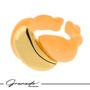 Imagem de Anel de Corda em Acrílico Laranja e Banhado a Ouro e com Abertura - Medida Interna 18mm (Aro 17)