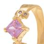 Imagem de Anel de formatura feminino ouro 18k rommanel zircônias rosa 512403