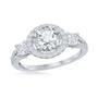 Imagem de Anel de noivado Sterling Silver Round CZ Halo, tamanho 8