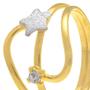 Imagem de Anel de ouro 18k feminino com pedra rommanel fios estrela cristal ródio 510715