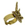 Imagem de Anel Dourado Ajustável Baphomet 3,0 cm em Metal