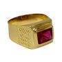 Imagem de Anel Em Ouro 18k 750 Masculino Pedra Retangular Cores