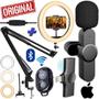 Imagem de Anel Iluminador Ring Light Led Braço Articulado Mesa Microfone Lapela Sem Fio Celular iOS Lightning Estúdio Youtuber