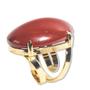 Imagem de Anel Jaspe Vermelho Cabochão Oval Pedra Natural Dourado