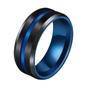 Imagem de Anel Masculino 8mm Tungstênio Preto e Azul