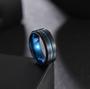 Imagem de Anel Masculino 8mm Tungstênio Preto e Azul