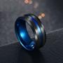 Imagem de Anel Masculino 8mm Tungstênio Preto e Azul