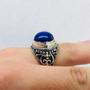 Imagem de Anel Masculino Lapis Lazuli Exclusivo Prata De Lei Bali 23488
