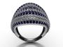 Imagem de Anel navete prata com zirconia azul