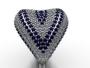Imagem de Anel navete prata com zirconia azul