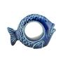 Imagem de Anel Porta Guardanapo de Cerâmica Peixe Ocean Azul 8x6cm