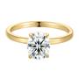 Imagem de Anel RapRevolt 1.5 2 3 quilates oval moissanite banhado a ouro 18K