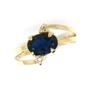 Imagem de Anel Safira Azul Natural com Diamantes Ouro 18K 18643 K520