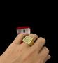 Imagem de Anel Salmo 91 Com Pedras Banhado A Ouro 18K Masculino