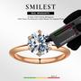 Imagem de Anel SMILEST Moissanite Solitaire 2 quilates, cor D, cor VVS1, ouro 18 quilates