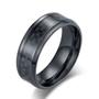 Imagem de Anel Tungstenio Preto 8mm Com Fibra De Carbono Preto