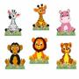 Imagem de Animais Baby Leão Zebra Kit 2 Baleiros Com 6 Display De Mesa