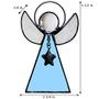 Imagem de Anjo Ornamento Janela Sun Catcher Azul Vitral Árvore de Natal Decoração Holiday Decor Memorial Lembrança Simpatia Presente J Devlin ORN 215-3 (Azul Pálido)