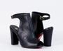 Imagem de Ankle Boot Salto Bloco 9cm Sola Vermelha Couro Preto CBK