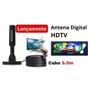 Antena Digital Amplificada HDTV / UHF / VHF Interna e Externa 5m 4dBI - Exbom Imagem de Antena Digital Amplificada HDTV / UHF / VHF Interna e Externa 5m 4dBI