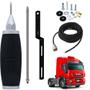 Imagem de Antena Móvel Px 2,70 metros Alongador Inox 60cm Cabo 5,5 metros Suporte Traseiro Iveco Strallis
