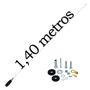 Imagem de Antena Móvel Px Mini Maria Mole Inox 1,40 metros Suporte Dianteiro Capô Lado Esquerdo Motorista Mercedes 3/4 Mercedinho 709 710 Parafusos Anti-Furto