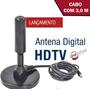 Imagem de Antena para tv digital interna ou externa c/ cabo 3m smart