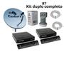 Imagem de Antena Parabolica Com 02 Receptor Midia Box B7 Completa
