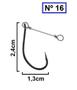 Imagem de Anzol Maruri Maruseigo Suporte Hook Nº 16 (2,4 cm) - 10 Peças