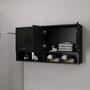 Imagem de Aparador Aereo Preto 4 Portas Para Livros Com Nicho
