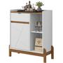 Imagem de Aparador Bar 50526 Pes Madeira Maciça 81cm Branco Cedro DCASA