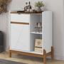 Imagem de Aparador Bar 50526 Pes Madeira Maciça 81cm Branco Cedro DCASA
