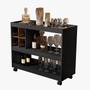 Imagem de Aparador bar jb 4050 luxo Preto / Nature - Comprar moveis em casa