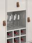 Imagem de aparador buffet 2 portas 1 gaveta estilo industrial OffWhite com base dourado