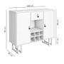 Imagem de aparador buffet 2 portas 1 gaveta estilo industrial OffWhite com base dourado