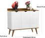 Imagem de Aparador Buffet 3 Portas Cava Pés Palito Madeira Sambare Branco / Nature - Comprar Moveis em casa
