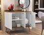 Imagem de Aparador Buffet 3 Portas Cava Pés Palito Madeira Sambare Branco / Nature - Comprar Moveis em casa