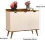 Imagem de Aparador Buffet 3 Portas Cava Pés Palito Nobre Off white / Nature - MJM Casa dos Moveis