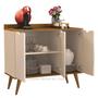 Imagem de Aparador Buffet 3 Portas Cava Pés Palito Nobre Off white / Nature - MJM Casa dos Moveis