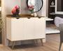 Imagem de Aparador Buffet 3 Portas Cava Pés Palito Nobre Off white / Nature - MJM Casa dos Moveis