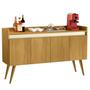 Imagem de Aparador Buffet 4 Portas Luxo - Madeirado / Off White - JM Casa dos Moveis