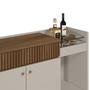 Imagem de Aparador Buffet Bar 0,87 x 1,33 com 2 Portas 1 Gaveta Metz Freijo/Off white - EdeCasaMoveis