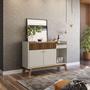 Imagem de Aparador Buffet Bar 0,87 x 1,33 com 2 Portas 1 Gaveta Metz Freijo/Off white - EdeCasaMoveis