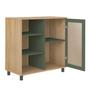 Imagem de Aparador Buffet Com 1 Porta e 3 Nichos Artely Charlotte Cor Menta com Carvalho