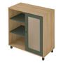 Imagem de Aparador Buffet Com 1 Porta e 3 Nichos Artely Charlotte Cor Menta com Carvalho