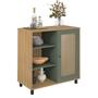 Imagem de Aparador Buffet Com 1 Porta e 3 Nichos Artely Charlotte Cor Menta com Carvalho